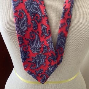 Men’s Silk Tie. Beautiful Orange and Gray Paisley Print Italy Frer Club